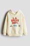 Unisex Text Printed Hooded Children's Sweatshirt - 3
