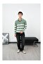 Men's Shirt Collar Zippered Striped Knitwear - 4