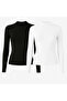 Women's Long Sleeve High Neck Cotton Undershirt-Body (2 Pieces)