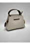 Trapez Box - Double Color Detailed Tok Duruşlu Handbag |   Mini Plate with Accessories Cream Burgundy