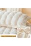 2 Pack Fluffy Faux Rabbit Fur Pillow Covers 18x18 – Bubble Waffle, Ivory Beige - 5