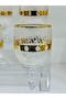 6 Pieces Bohemia Crystal Special Design Gold Gilt Cutting Brown Soft Drink Cup Glass - 4