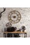 Oversize Farmhouse Metal Wall Clock Rustic Round Silent Battery Operated 40/47/60CM Antique Silver - 3