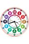 Learning Clock for Kids - 25 cm Non-Ticking Analog Wall Clock (Pink)