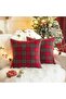 2pcs Christmas Checked Cushion Covers 45 x 45 cm (Set of 2)