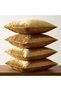 Decorative Velvet Throw Pillow Covers, Gold, 18 x 18 (45x45 cm) - Set of 4 - 4