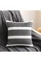 Cotton Square Throw Pillow Covers (Striped Black and White) - Pack of 4 - 3