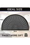 Half Round Non-Slip Door Mat - 50 x 80 cm, Grey - 2