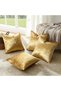 Decorative Velvet Throw Pillow Covers, Gold, 18 x 18 (45x45 cm) - Set of 4 - 7