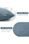 2 Pieces Cushion Covers, 45 x 45 cm, Blue Linen, Modern, Solid Pattern - 2