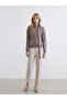 Beige shawl collar women's knit sweater - 2