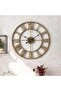 Oversize Farmhouse Wall Clock 47cm Antique Silver Silent Non-Ticking