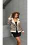 New Season Trend Leopard Patterned Suede Coat Women