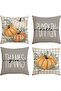 Hello Pumpkin Give Thanks Throw Pillow Covers 18" x 18" Set of 4
