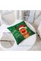 Set of 4 Christmas Pillowcases 18x18 in Linen Holiday Throw Cushion Covers - 4