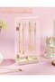 24-Hook Acrylic Necklace Holder Organizer with Detachable Velvet Tray - 2