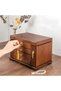 Wooden Jewelry Organizer Box with Mirror and Drawers, Vintage Style (Rose Pattern, 28 x 20 x 19 cm) - 3