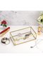Vintage Glass Keepsake Box, Rectangle Jewelry Display Organizer Box