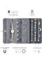Travel Jewellery Organiser Roll - Foldable Jewelry Storage Case (White Leaf) - 2