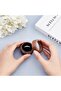 Walnut Wooden Round Ring Box with Clear Window and Black Velvet (2 x 1.4 in) - 3