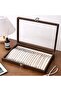 20 Hooks Walnut Wood Necklace Display Box with Transparent Glass Lid, Jewelry Holder Organizer with - 3