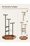Jewelry Holder, Jewelry Organizer, 4 Independent Zones, Metal Frame, Black and Caramel Brow - 4