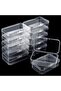 12-Pack Small Clear Rectangular Plastic Boxes with Hinged Lids (2.5 x 1.7 x 0.8 in)