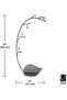 Orchid Jewelry Organizer & Necklace Holder with Built-In Dish, Gun Metal - 3