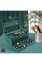 3-Layer Jewellery Box Organizer with Lock - Velvet, 80 Compartments, Multicolor - 2