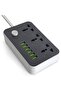 6-Port USB Charger with 3 AC Sockets - Black/Grey