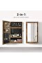 Lockable Wall-Mounted Jewelry Cabinet Armoire with Mirror, Rustic Brown - 2