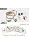 Acrylic Jewelry Organizer Box with 13 Portable Anti-Tarnish Small Clear Storage - 3