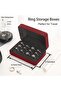 Portable Ring Organizer Jewelry Case for Rings, Earrings, Brooches (Red) - 3