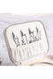 Travel Jewelry Box Organizer with Mirror, PU Leather, Pink - 3