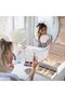 2-Layer Leather Jewelry Box Organizer with Lock and Removable Tray (White#1) - 3