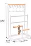 6-Tier Jewelry Stand Rack Necklace Holder Organizer with 15 Hooks & Bottom Tray - White - 5