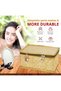 Women's Satin Makeup Pouches Cosmetic Necklace Earrings Vanity Jewellery Organiser (Gold - 6