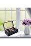 12-Slot PU Leather Eyeglass & Sunglass Storage Case with Lock - 4