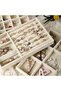Jewelry Trays Organizer Set for Drawers, Stackable Inserts, 4-Piece (Beige) - 2