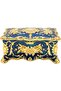 Vintage Jewelry Box, Double Layer, Velvet Lined (Golden Blue) - 6