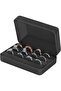 Velet Ring Storage Box for Multiple Rings - 3 Slot Portable Velvet Jewelry Organizer (Black)