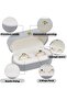 Velvet Ring Box - Oval Vintage Holder, Light Grey (Holds 2 Rings) - 6