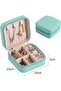 Mini Jewelry Travel Case - Small Portable PU Leather Jewelry Organizer (Blue) - 2
