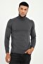 Men's Regular Fit Full Turtleneck Anthracite Knitwear - 3