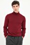 Men's Regular Fit Full Turtleneck Burgundy Knitwear