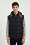 Men's Slim Fit Hooded Navy Blue Vest Coat