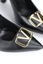 Melina Flexible Soft Non-Slip Sole (10 cm) Black Skin Open Elastic V Buckle Women's Heeled Shoes - 2