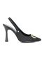 Melina Flexible Soft Non-Slip Sole (10 cm) Black Suede Open Elastic V Buckle Women's Heeled Shoes - 5