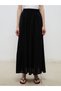 Alita City Farkıyla Soulife Black Plain Long Women's Skirt - 2