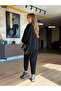 Double Suit Viscose Two Thread Long Sleeve Crew Neck Blouse Pants - 3